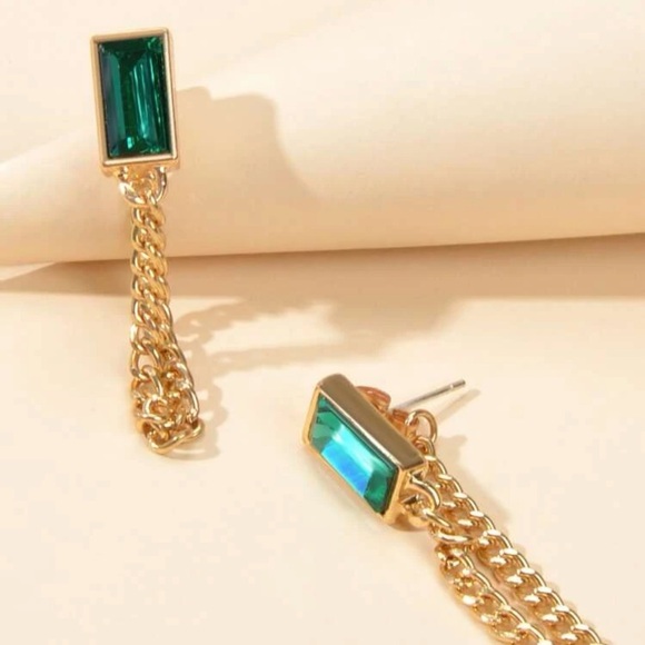 Chain Decor Earrings - Picture 2 of 5